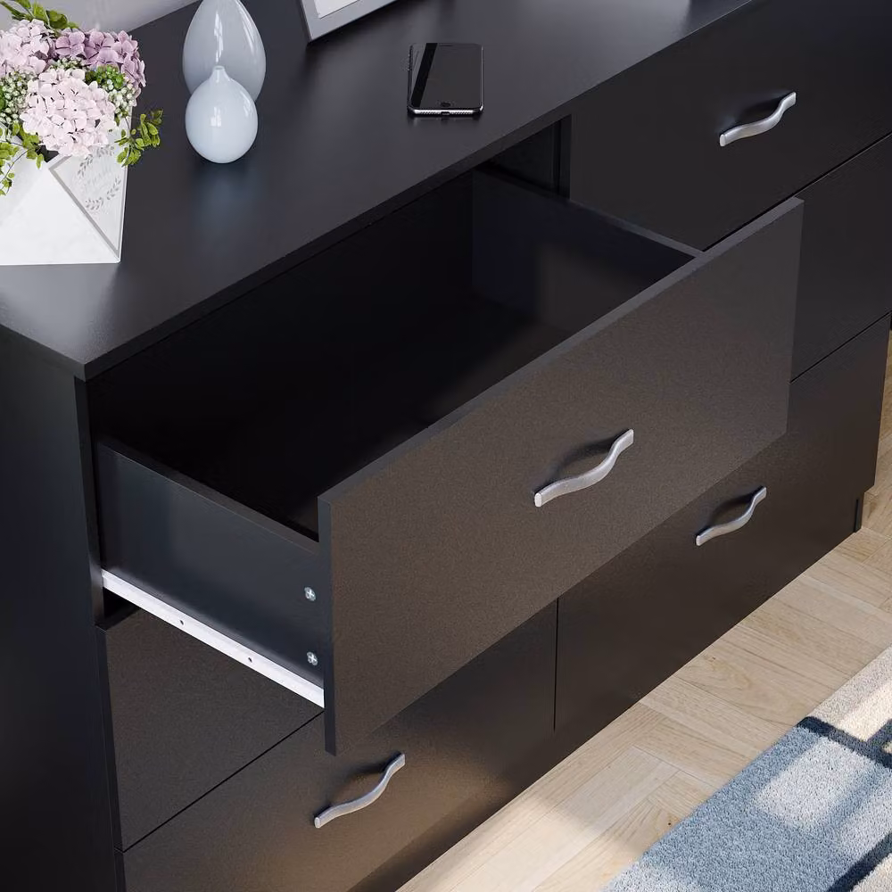 HD Designs Riano 6 Drawer Chest of Drawers in Black – 4