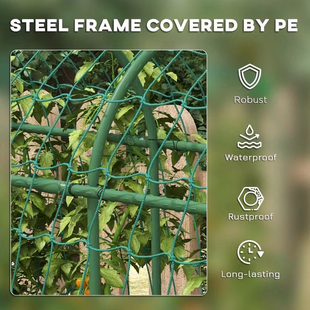 NESTLUNE Green Garden Trellis Support for Climbing Plants, H 183 cm x W 100 cm x D 15 cm – 3