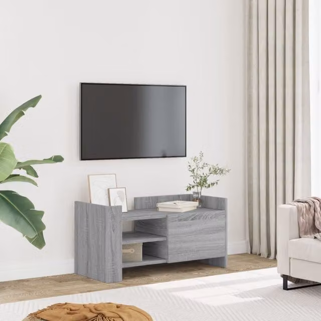 Berkfield Home Grey Sonoma TV Cabinet in Engineered Wood W/D/H: 80 x 35 x 40 cm – 1