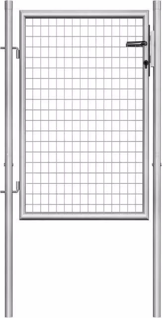 Berkfield Home Silver Galvanised Steel Swing Garden Gate W: 105 cm, H: 150 cm