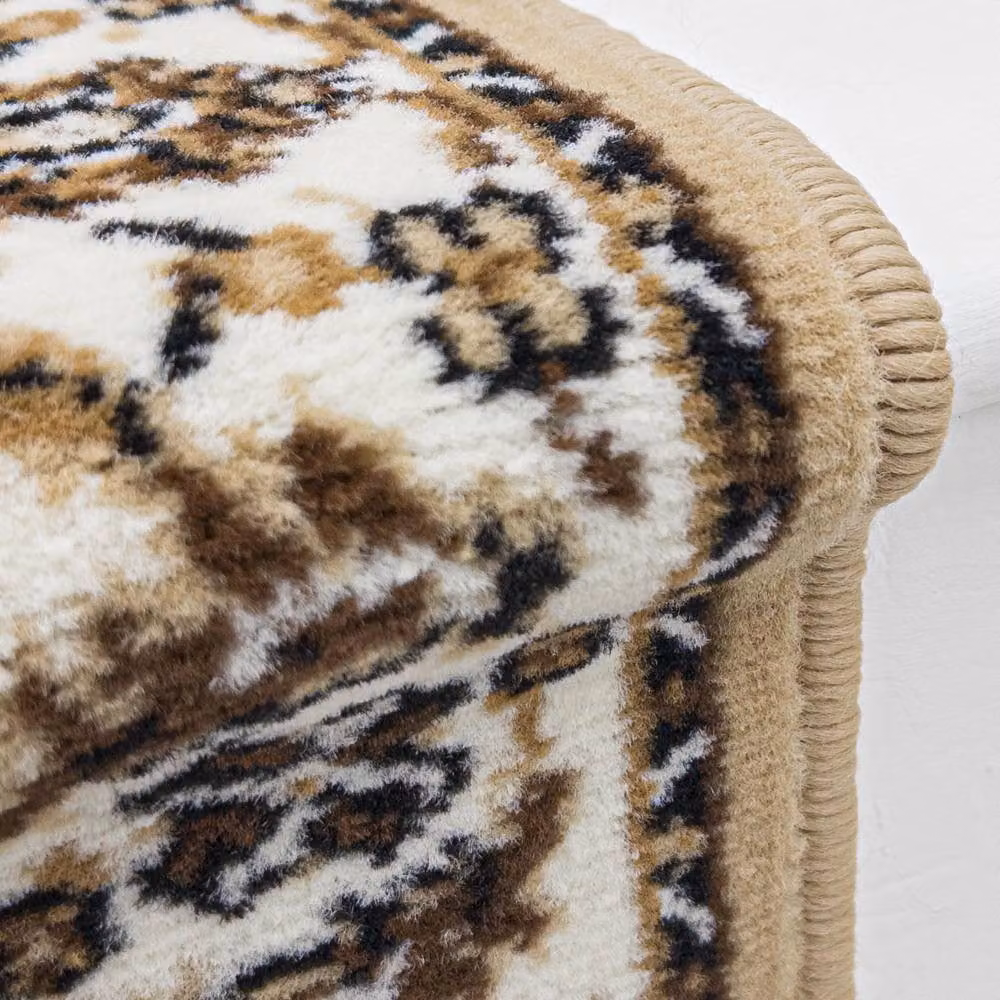 runrug Traditional Stair Runner Carpet in Tan, W: 60 cm, L: 480 cm – 3