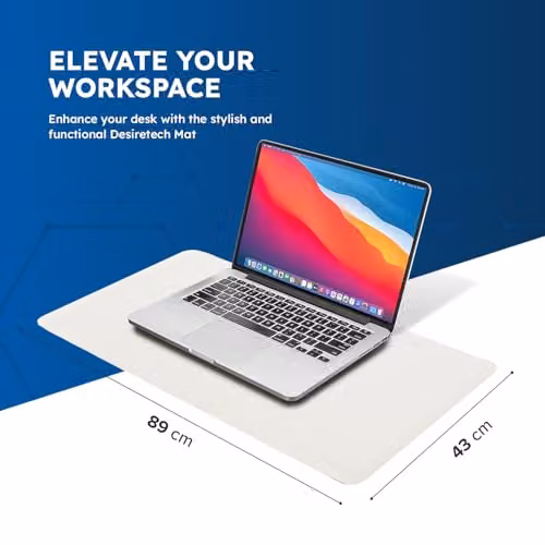 DesireTech Reversible Office Desk Pad in Silver and White – 2