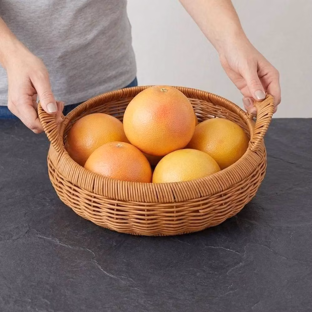 Kelvenix Brown Imitation Rattan Fruit and Bread Basket – 2