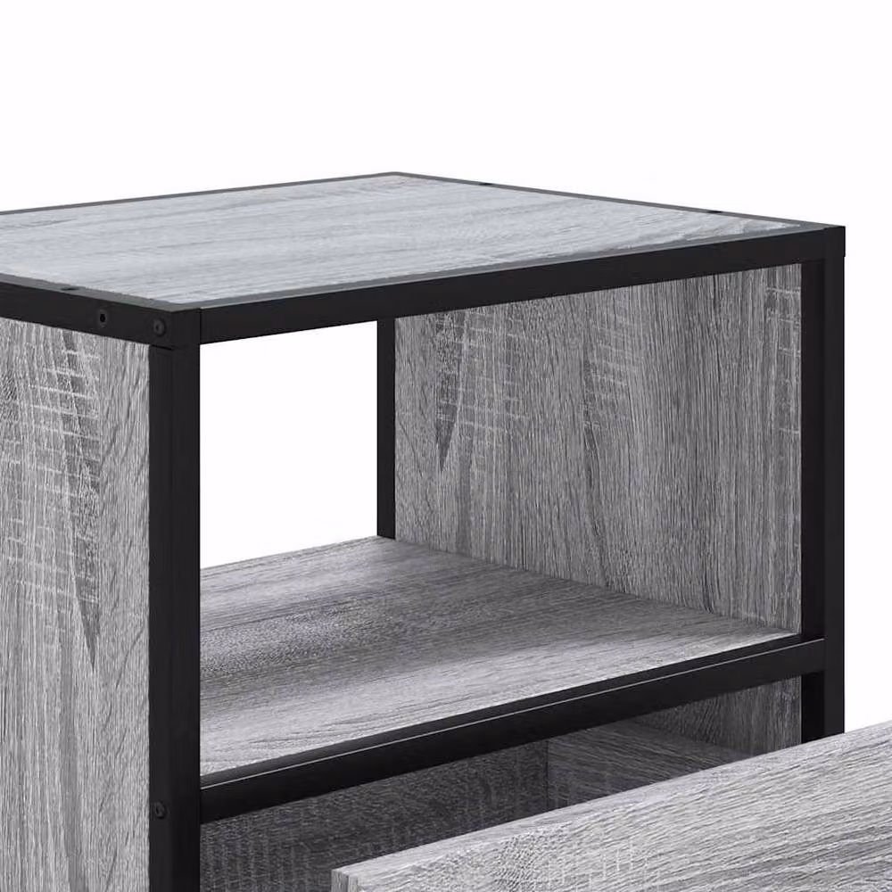 Berkfield Home Set of 2 Wall-mounted Bedside Cabinets in Grey Sonoma, W: 40 cm, D: 31 cm, H: 39.5 cm – 8