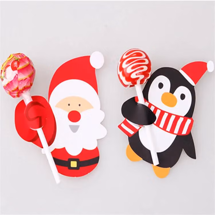 Leaper 50-Piece Father Christmas Pattern Lollipop Decorative Paper Cards in Red – 2