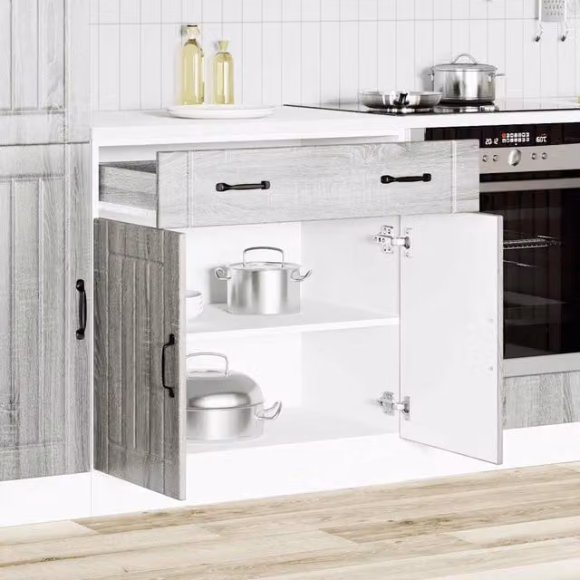 Berkfield Home Lucca Grey Sonoma Kitchen Sink Base Cabinet