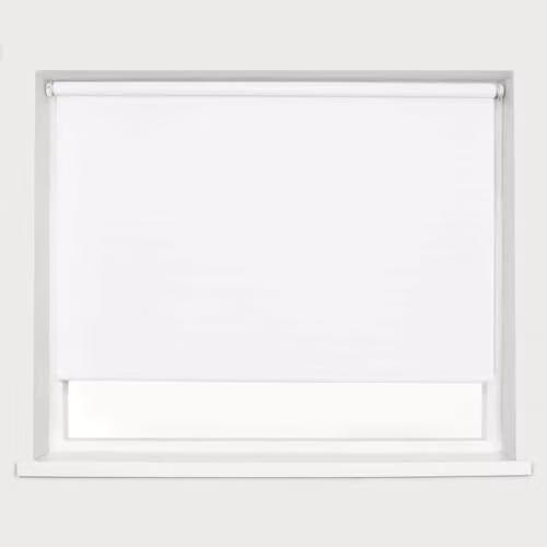 Caecus White Blackout Roller Blind with Thermal and UV Protection, Width: 180 cm, Drop: 160 cm