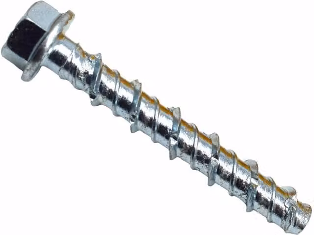 Masonmate Galvanised Steel Flangehex Concrete Screwbolt in Silver