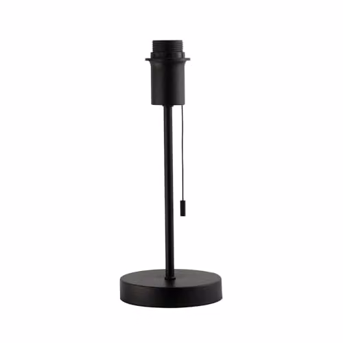 Happy Homewares Classic Metal Table Lamp Base in Black with Pull Chain Switch, H 31 cm x W 13 cm x D 13 cm – 1