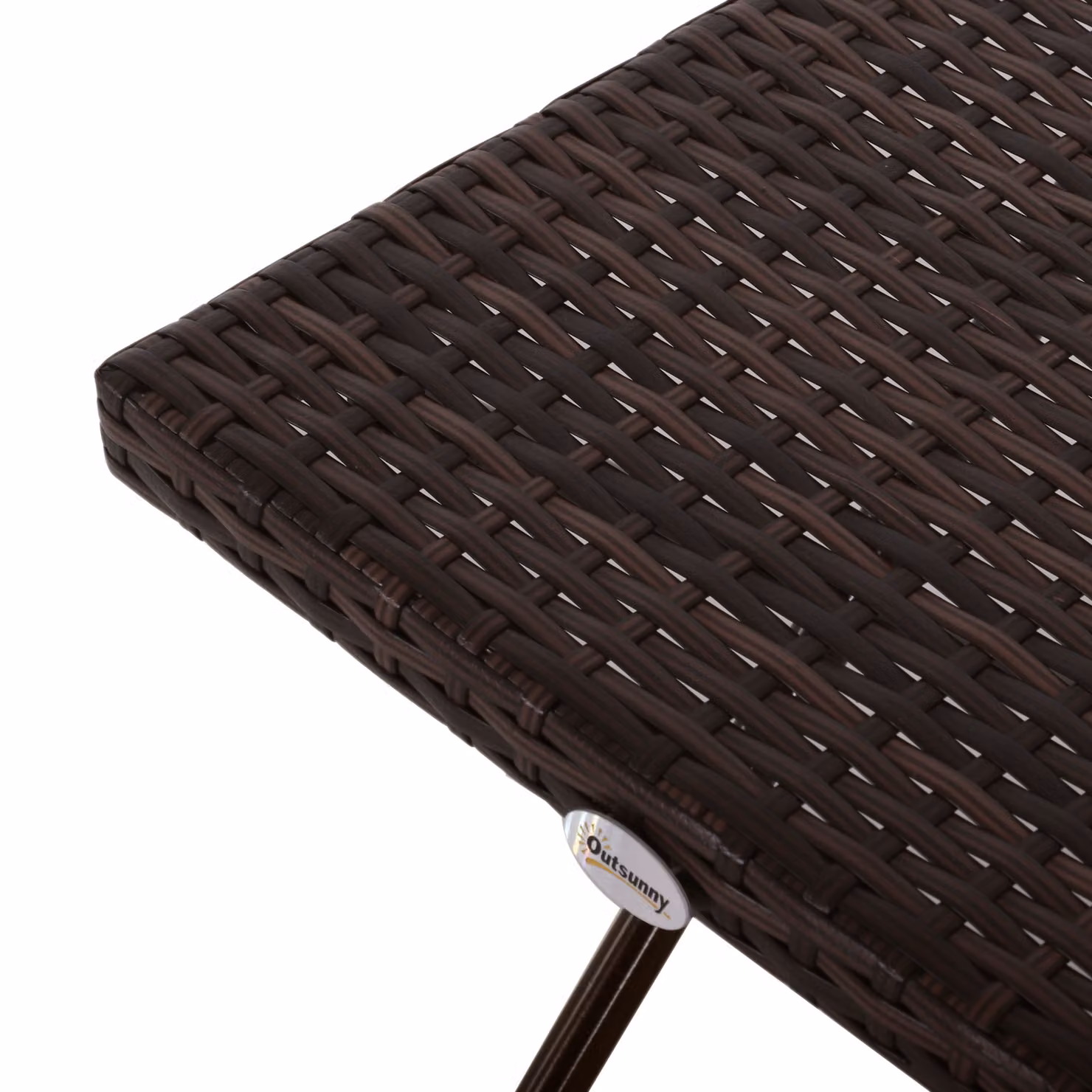 Outsunny Brown Rattan Folding Square Coffee Table for Garden and Balcony, W/D/H: 40 x 40 x 40 cm – 7