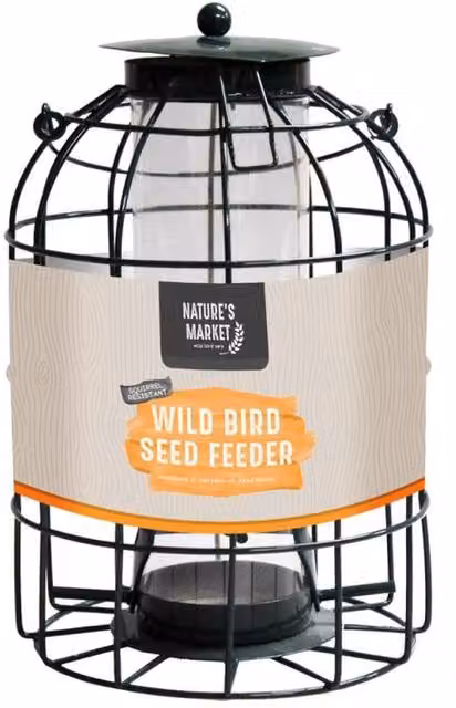 Samuel ALEXANDER Green Metal Mesh Wild Bird Seed Feeder Cage with Squirrel Guard – 6