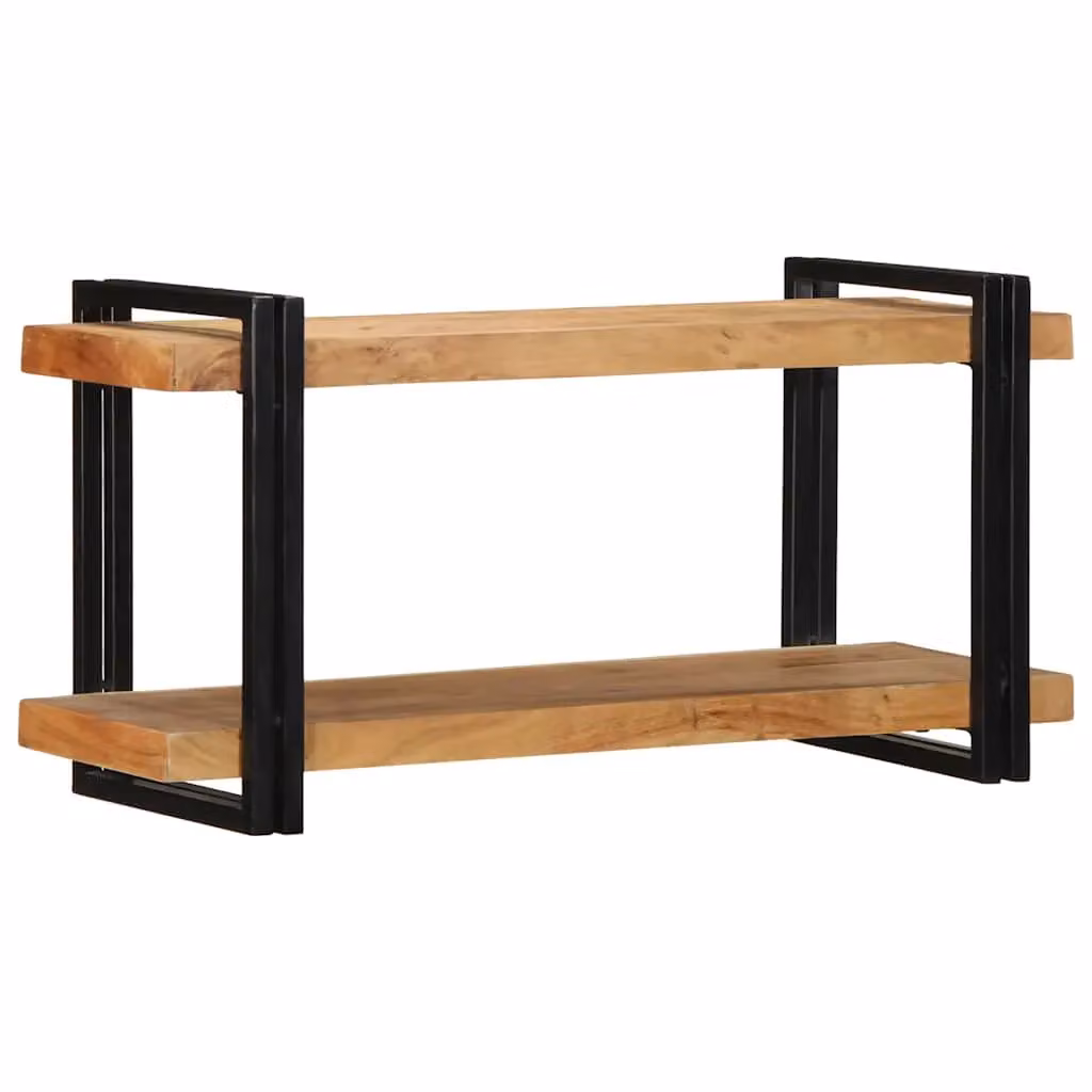 Berkfield Home Wall Mounted Acacia Wood Shelf in Brown, W/D/H: 90 x 33 x 45 cm – 2