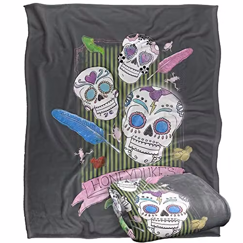 LOGOVISION Harry Potter Honeydukes Sugar Skulls Super Soft Fleece Throw Blanket, Multicolour, W/D/H: 152 x 127 x 1 cm – 5