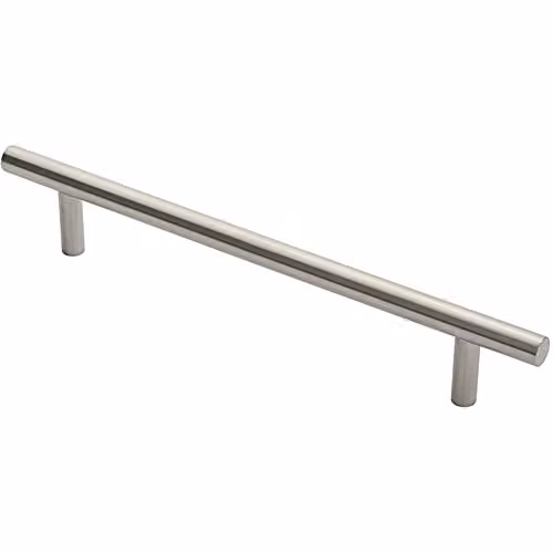 Loops 19mm Straight T-Bar Pull Handle in Brushed Satin Stainless Steel, Silver, 300mm Fixing Centres