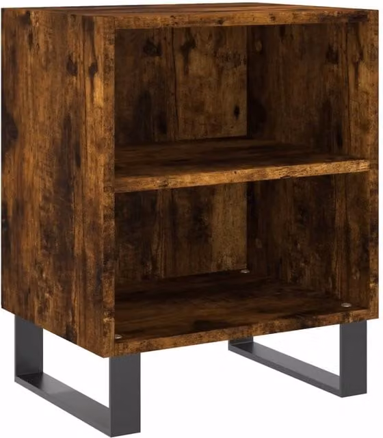 Berkfield Home Bedside Cabinet in Smoked Oak Brown, W/D/H: 40 x 30 x 50 cm