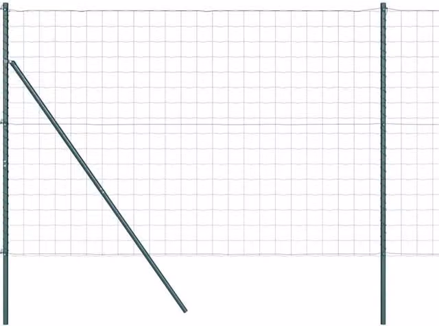 Berkfield Home Euro Fence with 7 Posts, Green Galvanised Steel, W: 10 m, H: 1.5 m