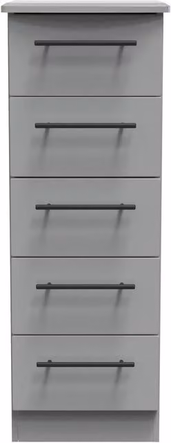 2 U Howard 5 Drawer Tallboy in Dark Grey, Ready Assembled