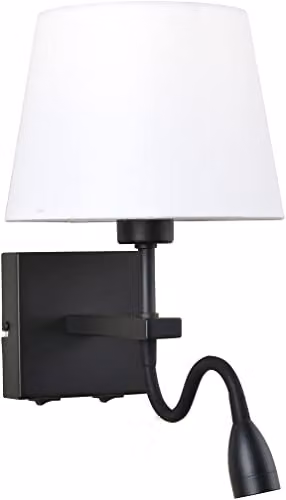 Italux Norte Modern LED Bedside Lamp in Black Matt with Warm White 3000K 350lm