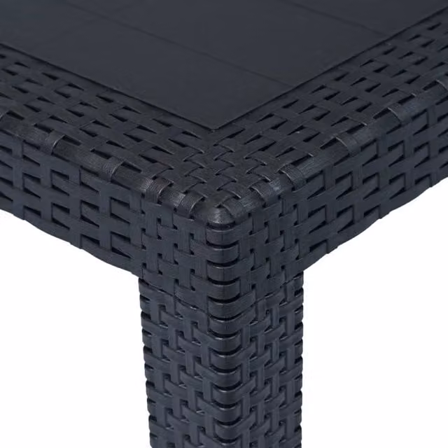 Berkfield Home Square Garden Table in Anthracite and Black, W/D/H: 79 x 79 x 72 cm – 1