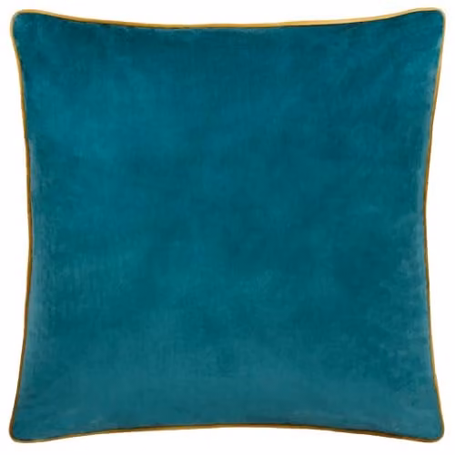 Furn Meridian Square Velvet Cushion in Turquoise Blue, W/D/H: 45 x 45 x 45 cm