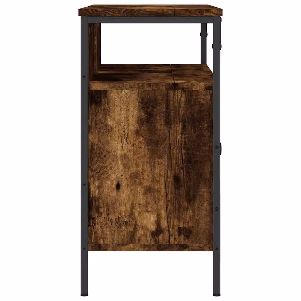 Berkfield Home Sturdy Bathroom Sink Cabinet in Smoked Oak Brown, W/D/H: 80 x 30 x 60 cm – 4