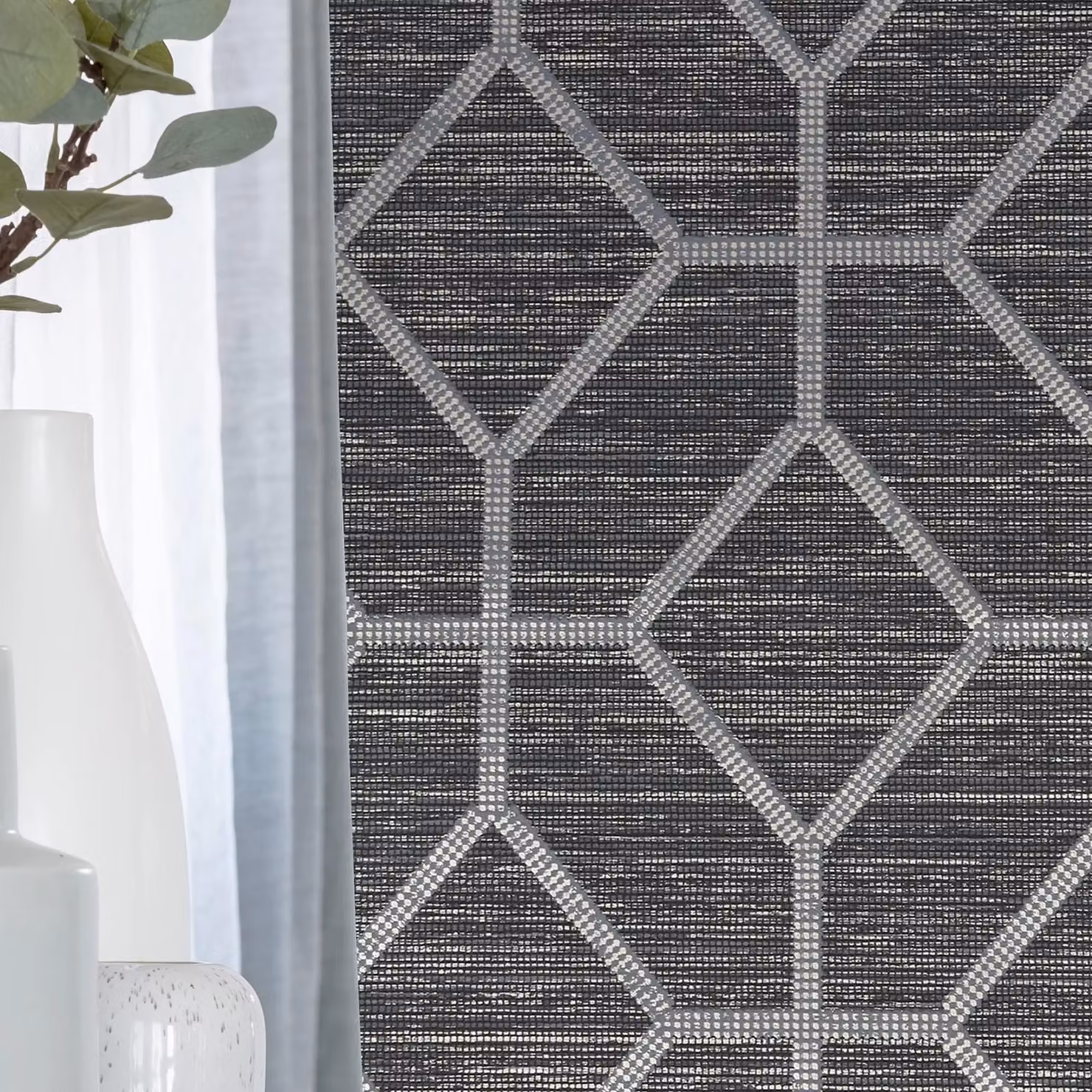 Graham & Brown Geometric Abstract Wallpaper in Black and Gold, Width: 52 cm – 2