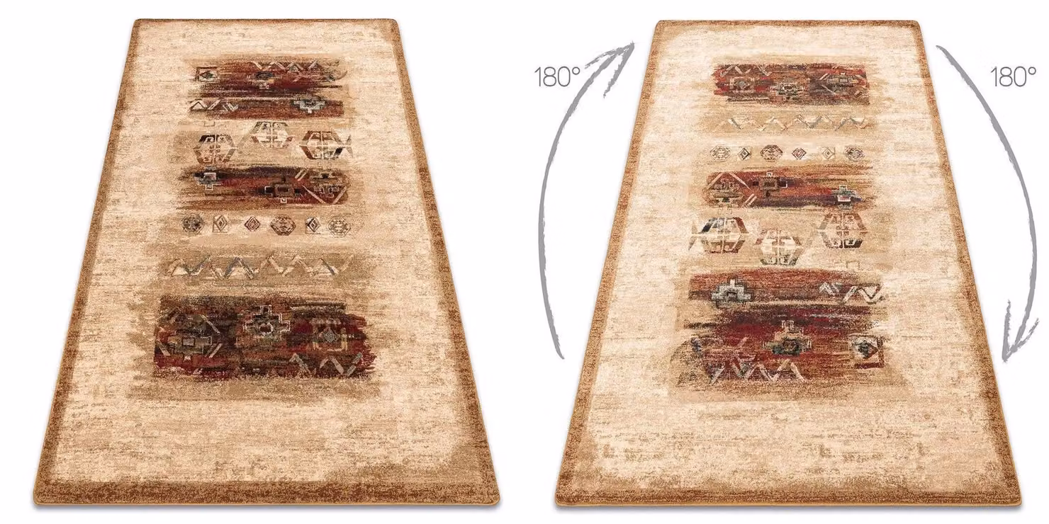 RugsX Wool Omega Rectangular Rug in Beige, W: 100 cm, D: 66 cm – 2