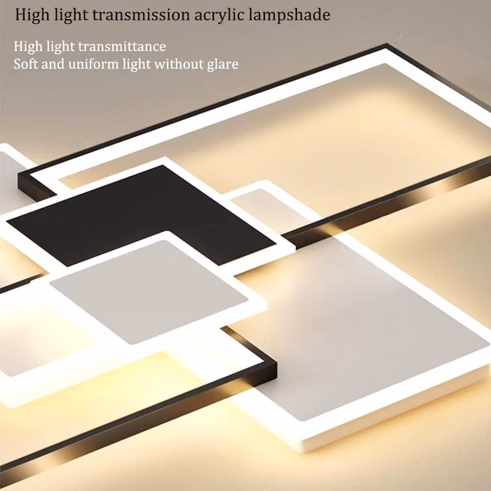 Pheashine Black and White Square LED Ceiling Light, Dimmable Minimalist Downlight for Living Room, Bedroom or Home Office – 2