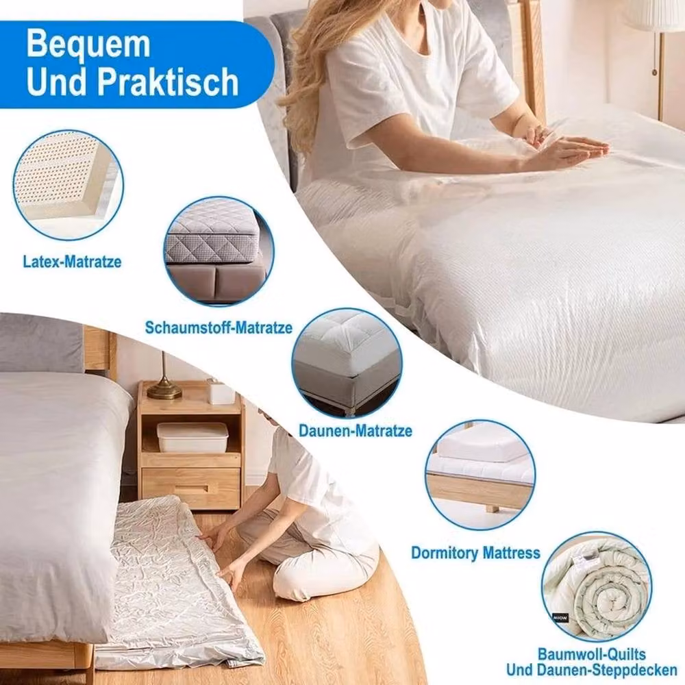 FLAVORA Transparent Mattress Vacuum Storage Bag for Moving and Storage – 4