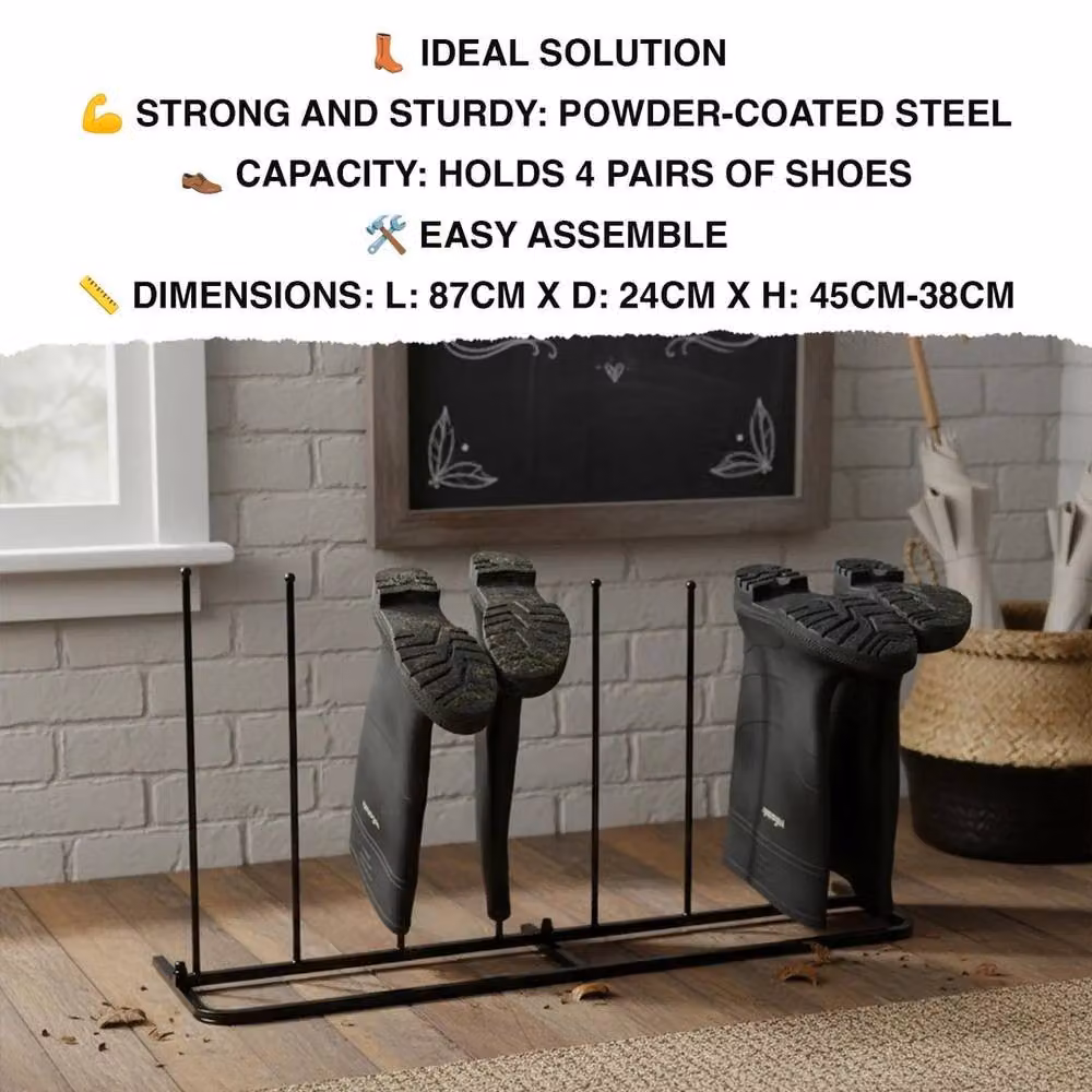 FLAVORA Black Metal Welly Boot Rack – 2
