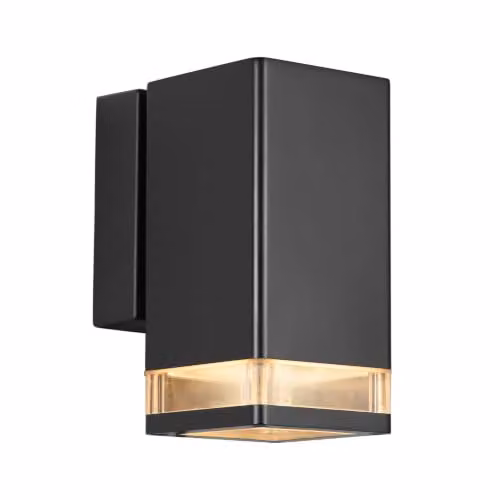 Nordlux Elm Modern Black Metal Outdoor Wall Light with Transparent Glass, GU10, IP44, Up/Down Accent Lighting – 3