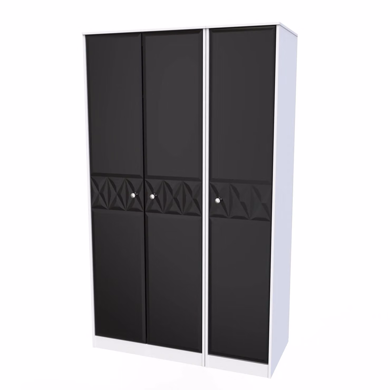 Ready Assembled 2 U Toledo 3 Door Wardrobe in Matt True Black – 2