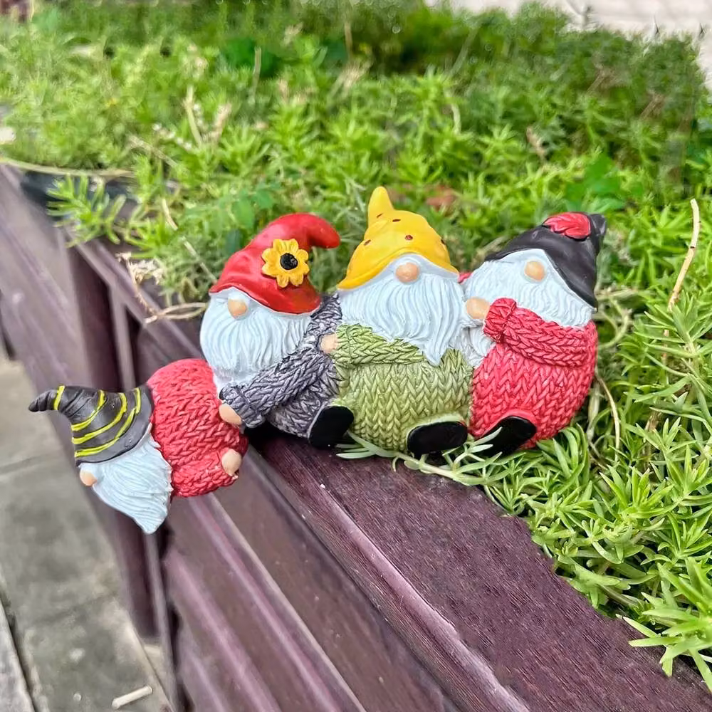 Garden Greatness Set of 3 Multicolour Floral Ceramic Tabletop Gnomes – 2