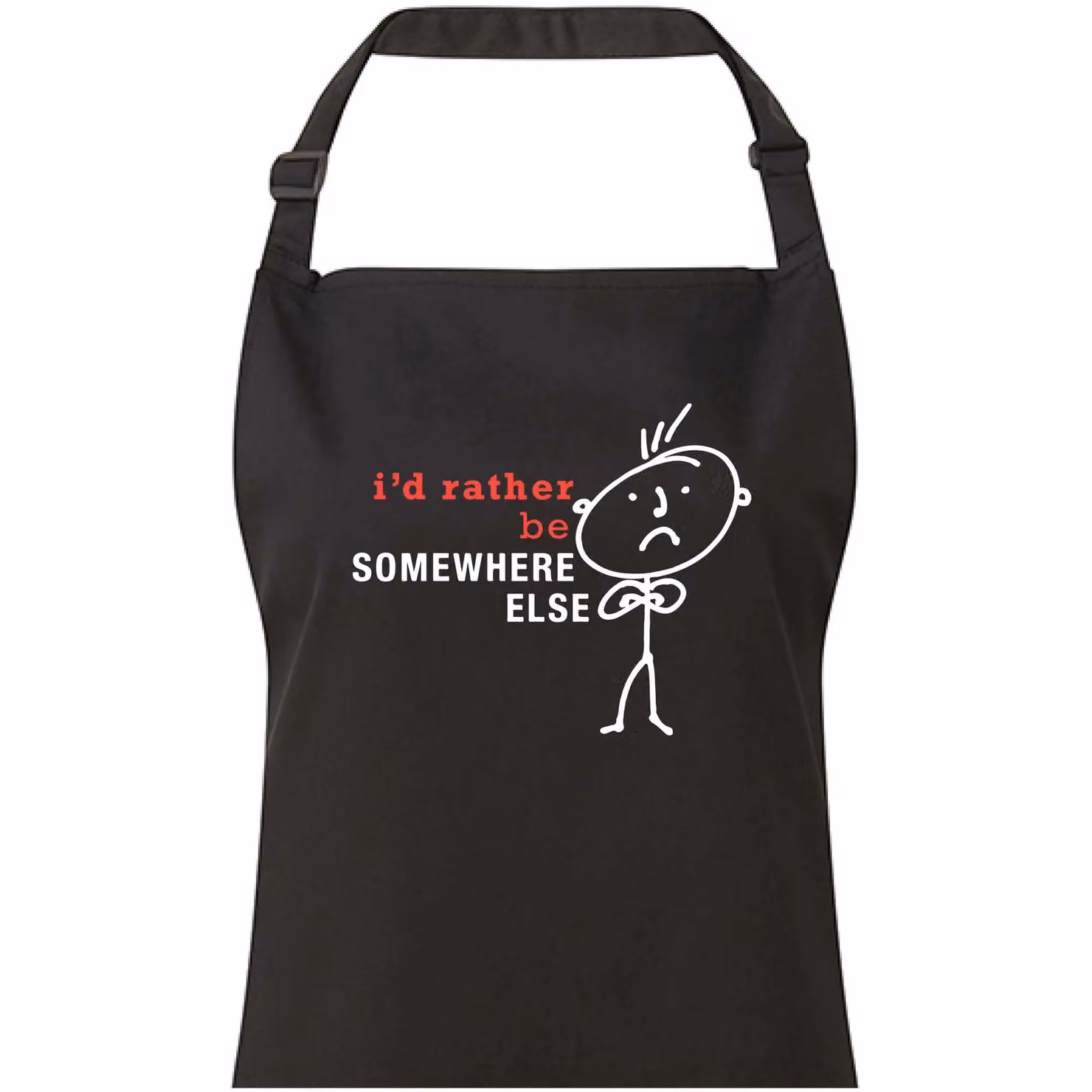60 Second Makeover I'd Rather Be Somewhere Else Black Apron – 3