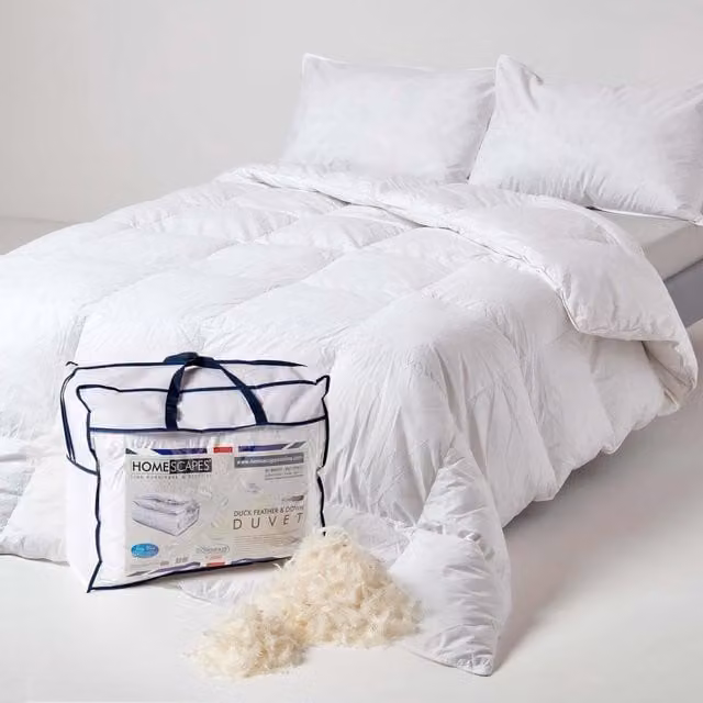 Homescapes All Seasons Duck Feather and Down Duvet, White