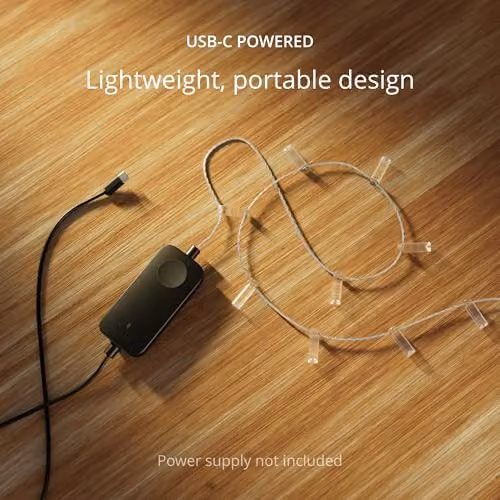 Twinkly USB-C Candle LED String Lights, 200 RGB Multicolour Mappable LEDs, 12m, Transparent Wire, Compatible with Alexa and Google Home – 2