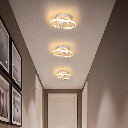 Goeco Modern Ring Design LED Ceiling Light, 22W, Warm White 3000K, White – 3