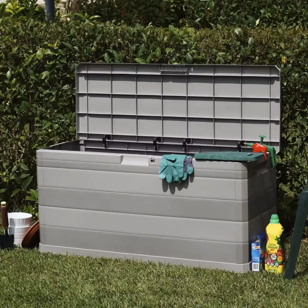 Berkfield Home Grey Plastic Garden Storage Box W/D/H: 117 x 45 x 56 cm – 3