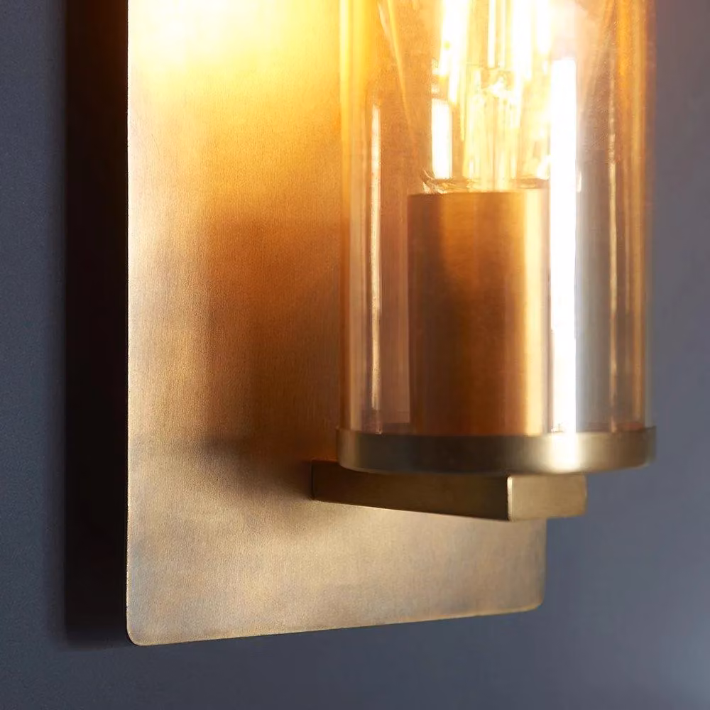 Netlighting PALERMO Dimmable Modern Decorative Glass Wall Lamp in Yellow and Gold/Brass – 3