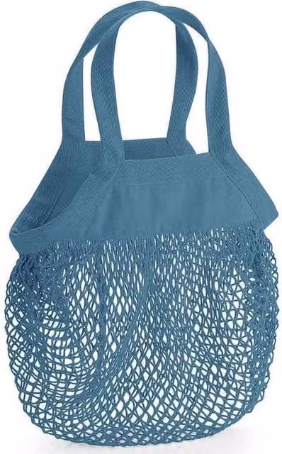 Westford Mill Mini Mesh Cotton Grocery Bag in Blue