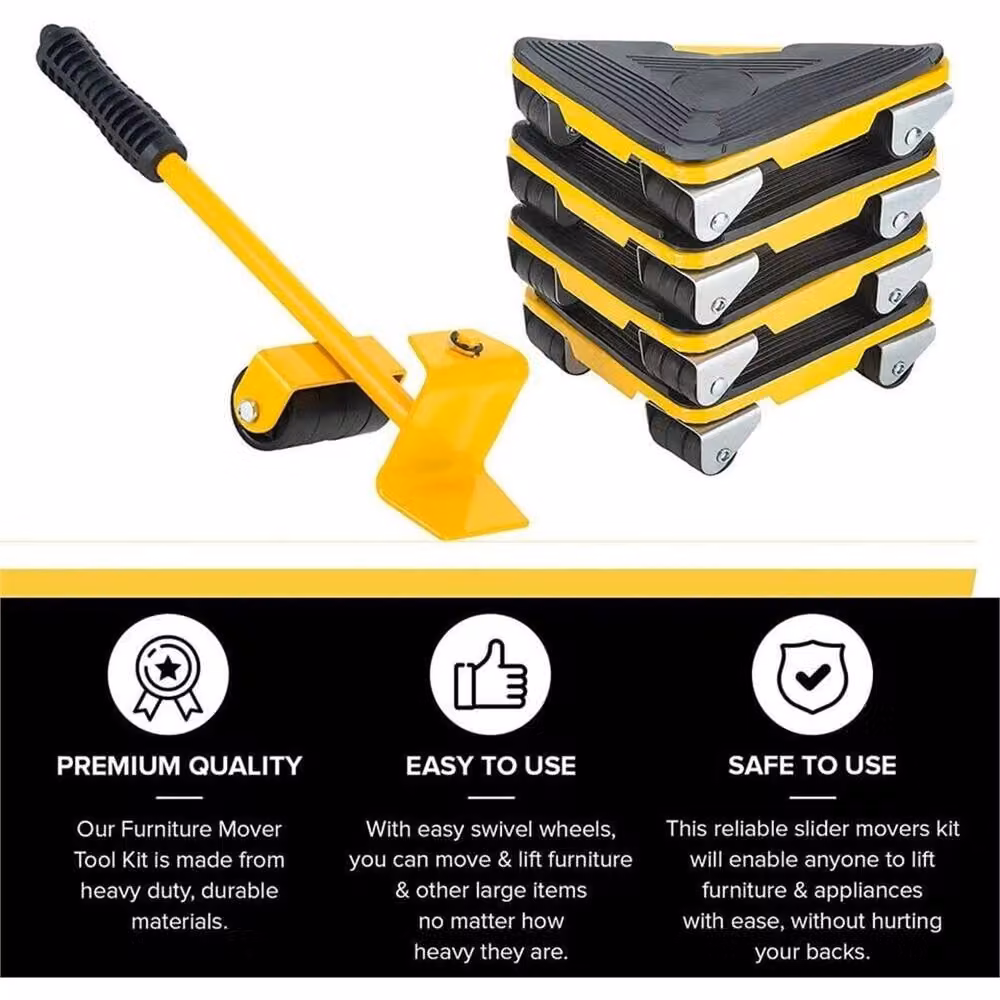 Nordara Furniture Shifter Lifter and Moving Slider Mover Tool Set in Yellow – 3