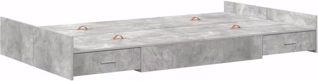 Berkfield Home Storage Bed Frame in Concrete Grey, W/D/H: 120 x 200 cm – 1