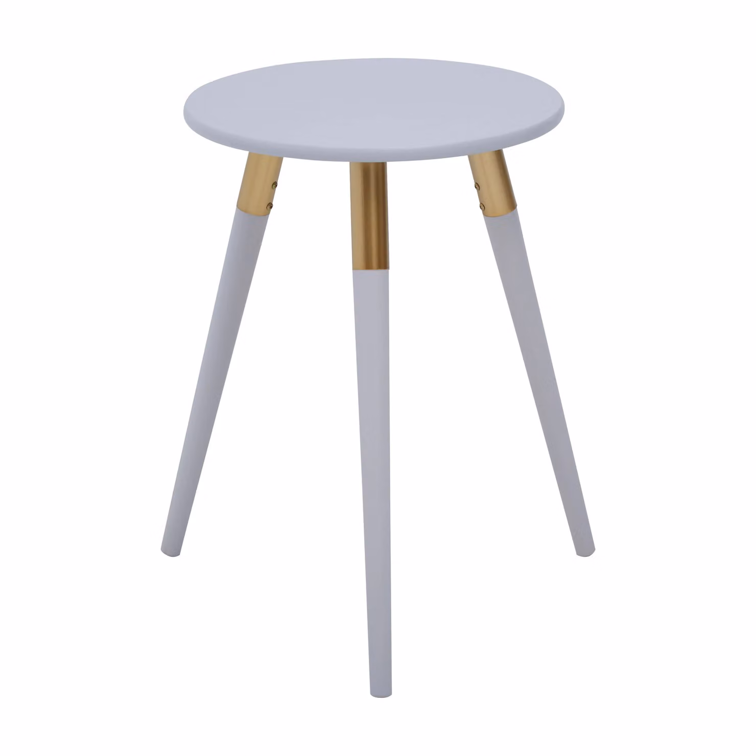 Orsina Scandinavian Style Round Side Table in Grey and Gold – 2
