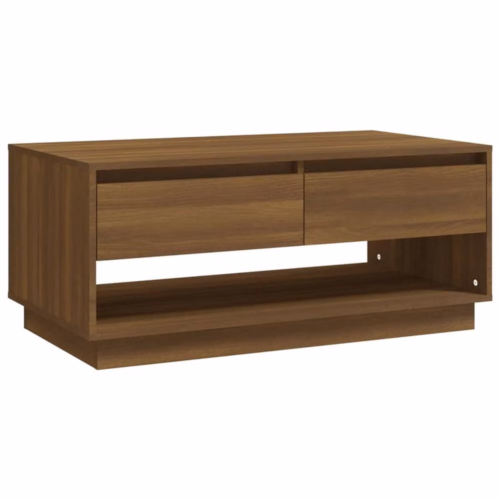 Berkfield Home Modern Rectangular Coffee Table in Brown Oak, W/D/H: 102.5 x 55 x 44 cm – 3