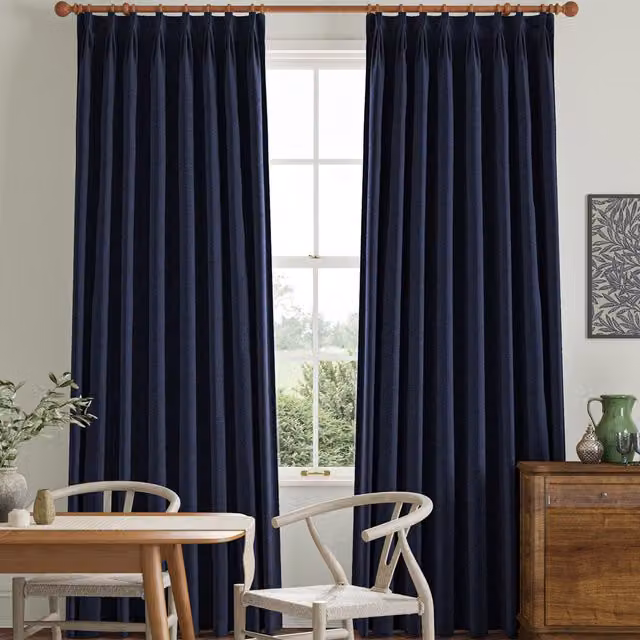 William Morris At Home Made to Measure Blackout Floral Curtains in Blue