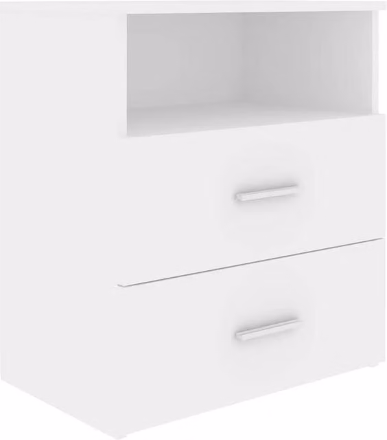 Berkfield Home White Bed Cabinet, W/D/H: 50 x 32 x 60 cm