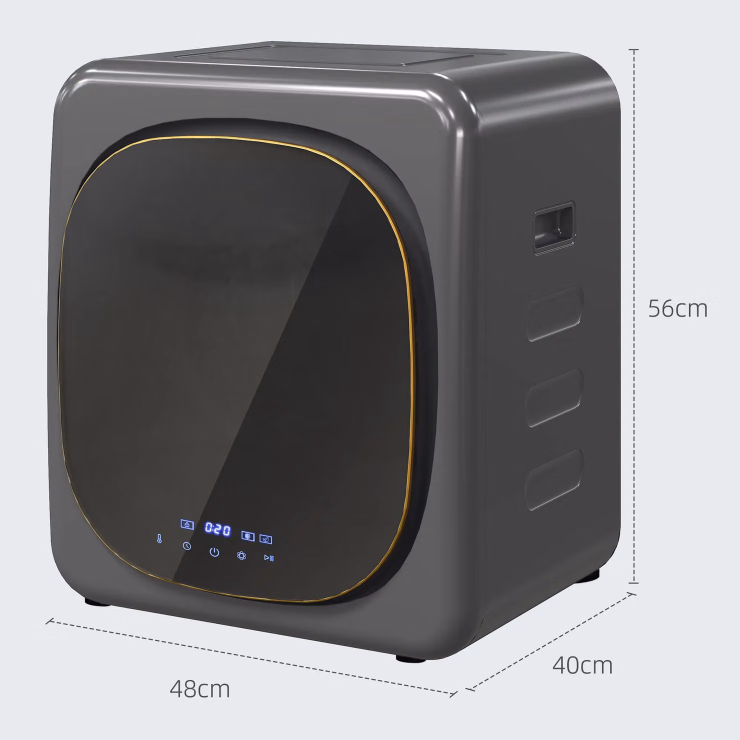 HOMCOM 2.5 kg 800W Vented Front Loader Tumble Dryer with Deodorise and Smart Mode, Grey – 3