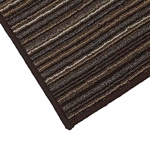 JVL Arona Machine Washable Striped Runner Doormat, Brown, W/D/H: 57 x 150 cm – 6