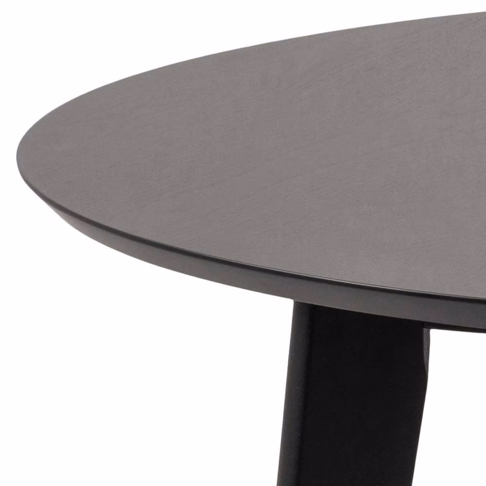 Wyld Haus Saffron Round Oak Veneer Dining Table with Black Base – 3