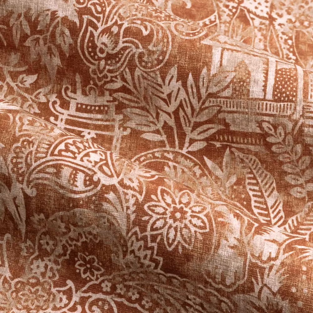 Wylder Tropics Bengal Chenille Eyelet Curtains in Amber, Width: 117 cm, Drop: 137 cm – 4